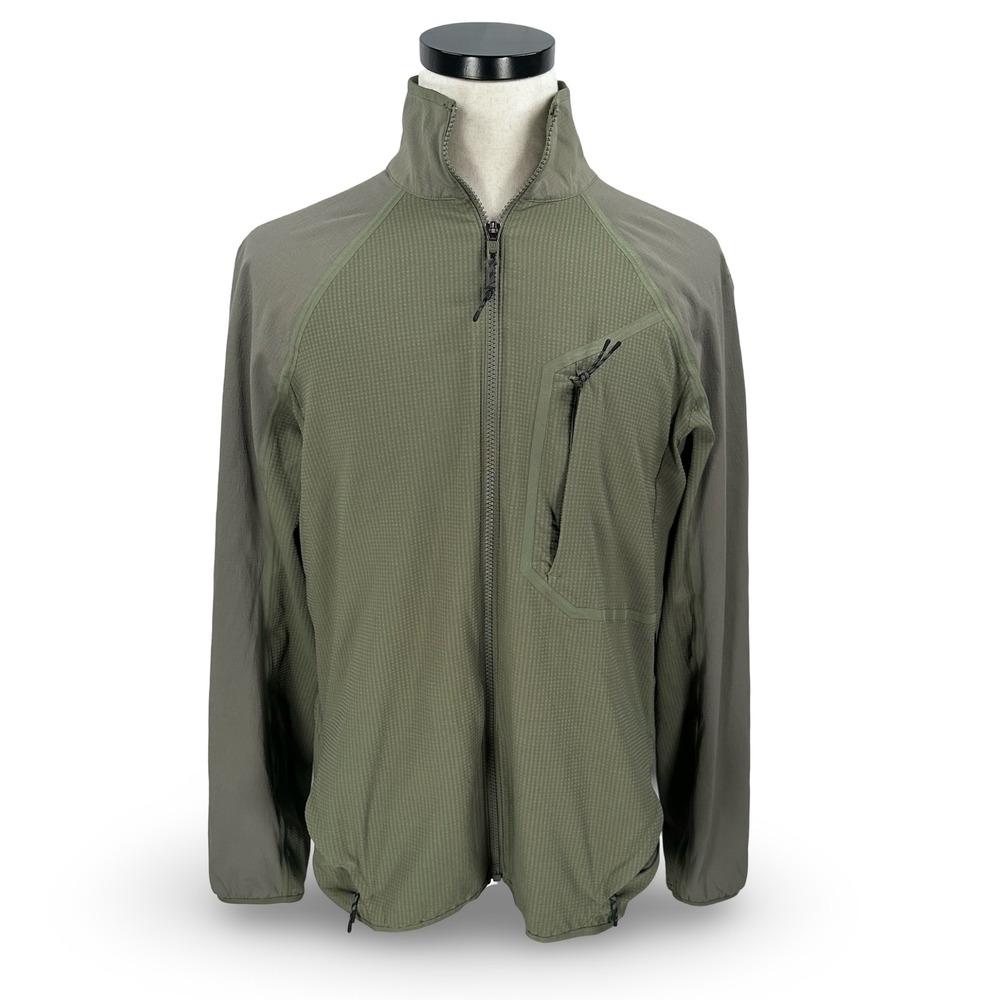 Lululemon Mens Fleece Hiking Zip Up Tactical Jacket Olive Green Large M3DRPS
